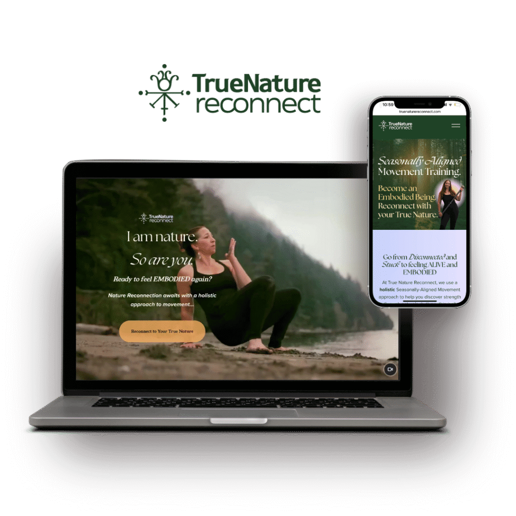 True Nature Reconnect website mockup