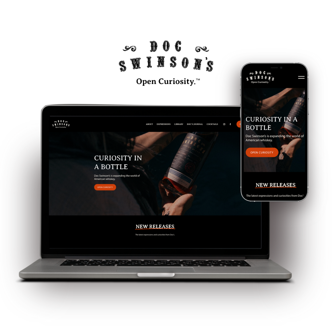 Doc Swinson’s new website shown on laptop and phone