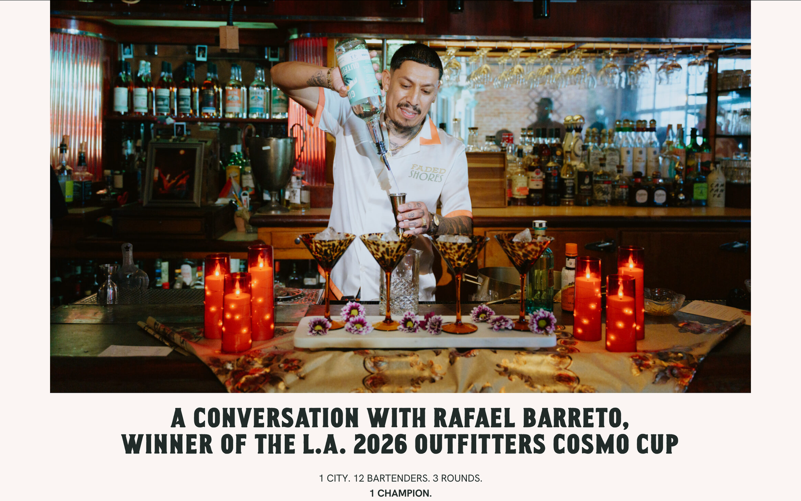Outfitters Cosmo Cup feature with bartender Rafael Barrett