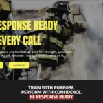 Firefighter Peak Performance homepage with the headline Be Response Ready for Every Call over firefighters spraying a fire